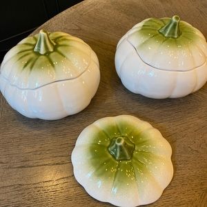 (2) Pumpkin Tureens made in Portugal